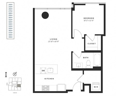 a floor plan of a bedroom apartment